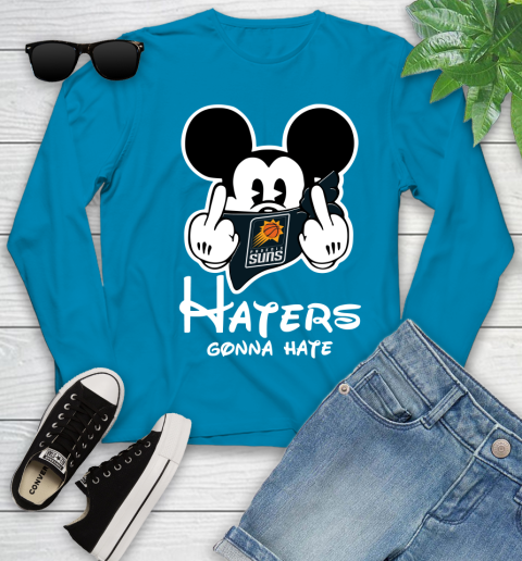 NBA Phoenix Suns Haters Gonna Hate Mickey Mouse Disney Basketball T Shirt Youth Long Sleeve 8