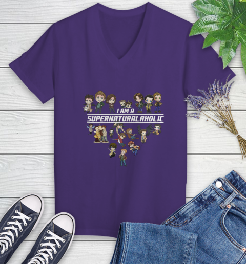 Iam_a_SupernaturalAHolic_Supernatural_A_Holic_Shirt Women's V-Neck T-Shirt 3