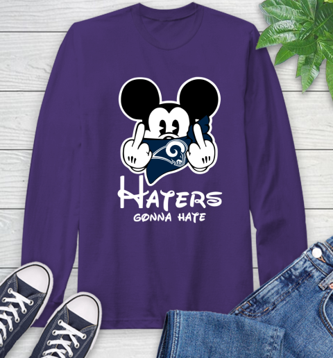NFL Los Angeles Rams Haters Gonna Hate Mickey Mouse Disney Football T Shirt Long Sleeve T-Shirt 5