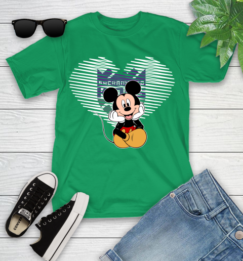 NBA Sacramento Kings The Heart Mickey Mouse Disney Basketball Youth T-Shirt 8