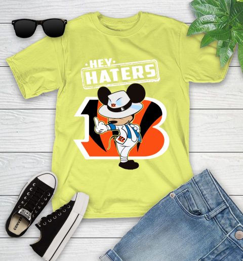 NFL Hey Haters Mickey Football Sports Cincinnati Bengals Youth T-Shirt 10