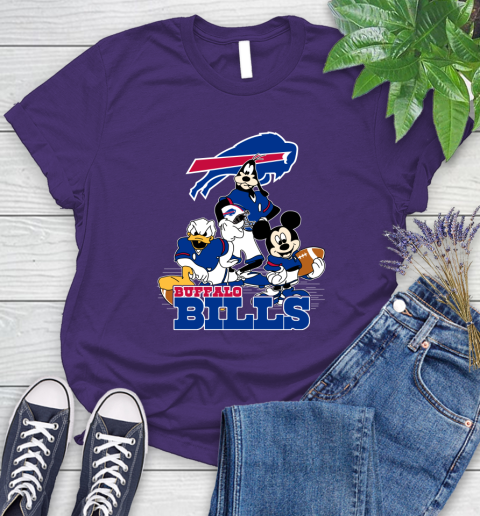 NFL Buffalo Bills Mickey Mouse Donald Duck Goofy Football Shirt Women's T-Shirt 4