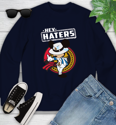 NHL Hey Haters Mickey Hockey Sports Ottawa Senators Youth Sweatshirt 2