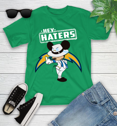 NFL Hey Haters Mickey Football Sports Los Angeles Chargers Youth T-Shirt 8