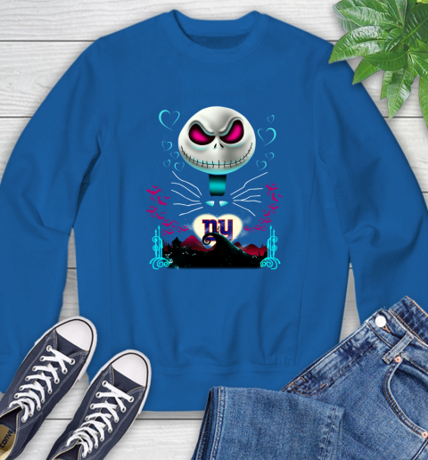 NFL New York Giants Jack Skellington Sally The Nightmare Before Christmas Football Sweatshirt 9