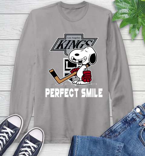 NHL Los Angeles Kings Snoopy Perfect Smile The Peanuts Movie Hockey T Shirt Long Sleeve T-Shirt 6