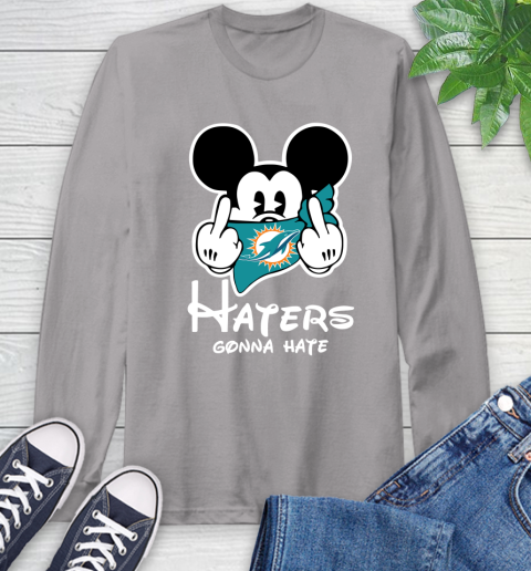 NFL Miami Dolphins Haters Gonna Hate Mickey Mouse Disney Football T Shirt Long Sleeve T-Shirt 7 NFL Miami Dolphins Haters Gonna Hate Mickey Mouse Disney Football T Shirt Long Sleeve T-Shirt - Image 7