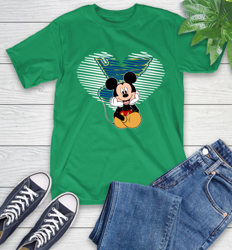 NHL St.Louis Blues The Heart Mickey Mouse Disney Hockey T-Shirt 7