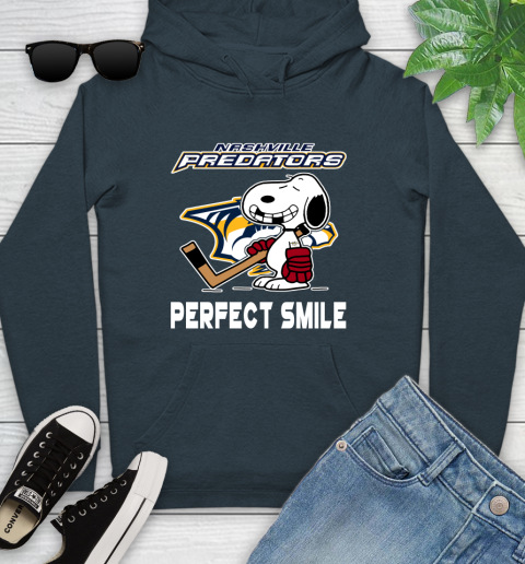 NHL Nashville Predators Snoopy Perfect Smile The Peanuts Movie Hockey T Shirt Youth Hoodie 10