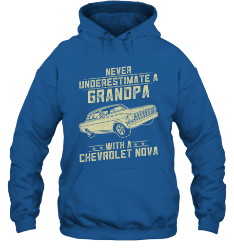 Chevrolet Nova Lover Gift  Never Underestimate A Grandpa Old Man With Vintage Awesome Cars Hoodie