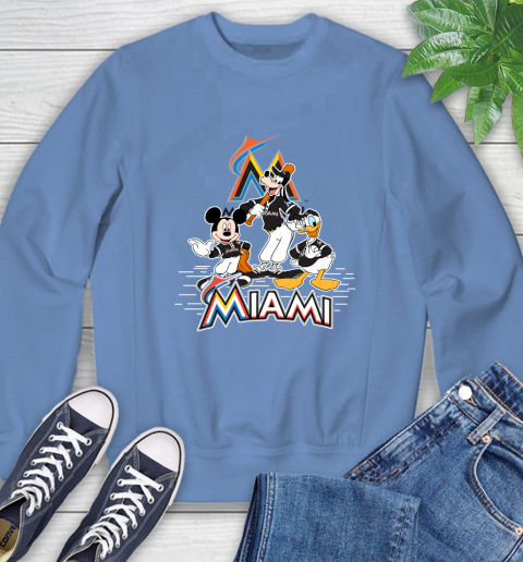 MLB Miami Marlins Mickey Mouse Donald Duck Goofy Baseball T Shirt Sweatshirt 11
