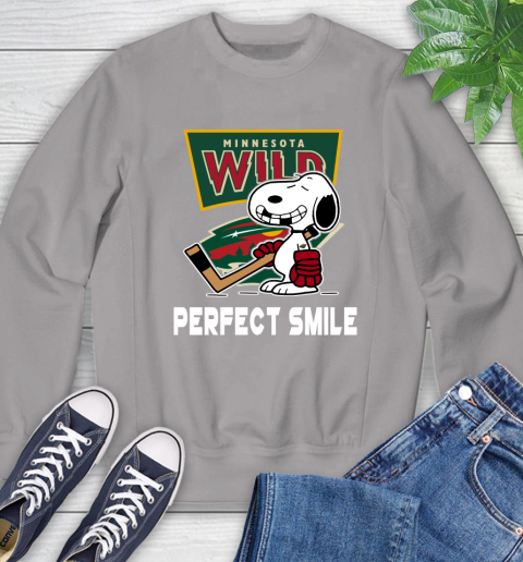 NHL Minnesota Wild Snoopy Perfect Smile The Peanuts Movie Hockey T Shirt Sweatshirt 5