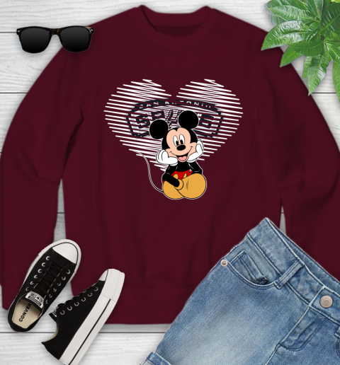 NBA San Antonio Spurs The Heart Mickey Mouse Disney Basketball Youth Sweatshirt 4