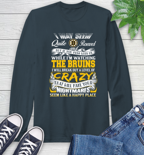 Boston Bruins NHL Hockey Don't Mess With Me While I'm Watching My Team Long Sleeve T-Shirt 9