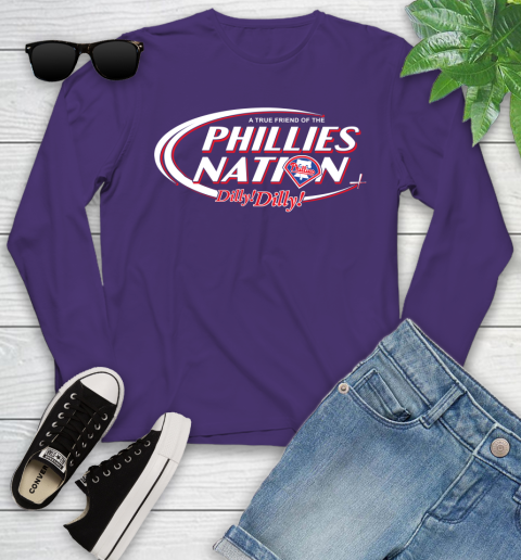MLB A True Friend Of The Philadelphia Phillies Dilly Dilly Baseball Sports Youth Long Sleeve 4