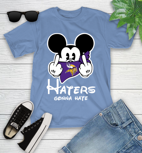 NFL Minnesota Vikings Haters Gonna Hate Mickey Mouse Disney Football T Shirt Youth T-Shirt 15
