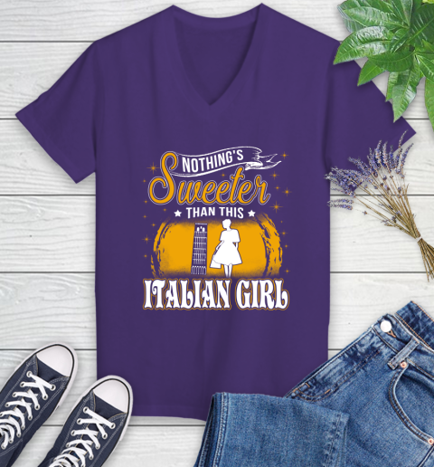 Nothing's Sweeter Than This Italian Girl Women's V-Neck T-Shirt 3