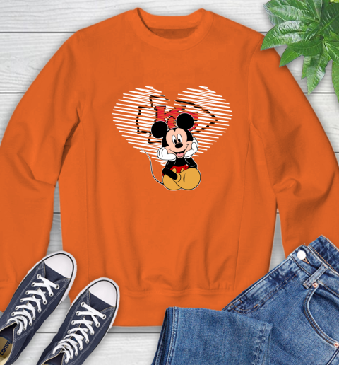 NFL Kansas City Chiefs The Heart Mickey Mouse Disney Football T Shirt_000 Sweatshirt 3