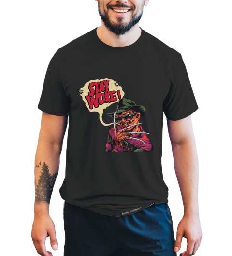 Nightmare On Elm Street T Shirt, Stay Woke Tshirt, Freddy Krueger T Shirt, Halloween Gifts