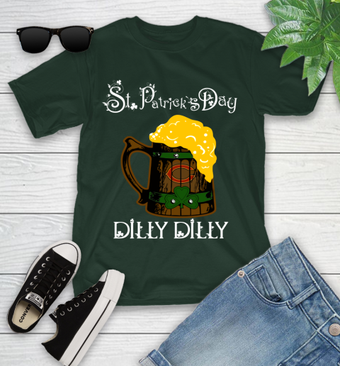 NFL Chicago Bears St Patrick's Day Dilly Dilly Beer Football Sports Youth T-Shirt 5