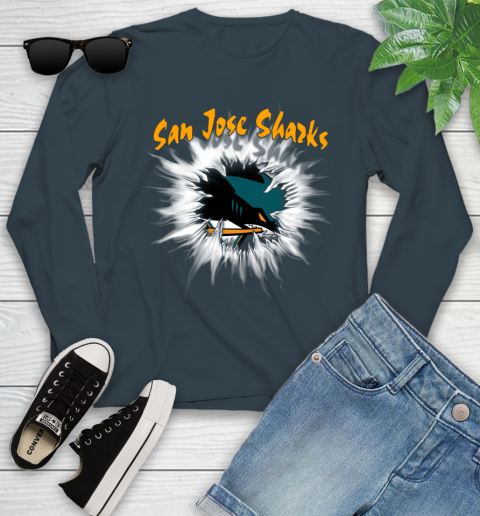 San Jose Sharks NHL Hockey Adoring Fan Rip Sports Youth Long Sleeve 9