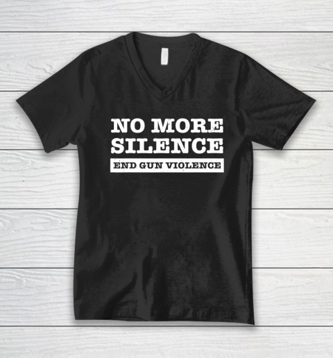 End Gun Violence Shirt Wear Orange Anti Gun No More Silence V-Neck T-Shirt