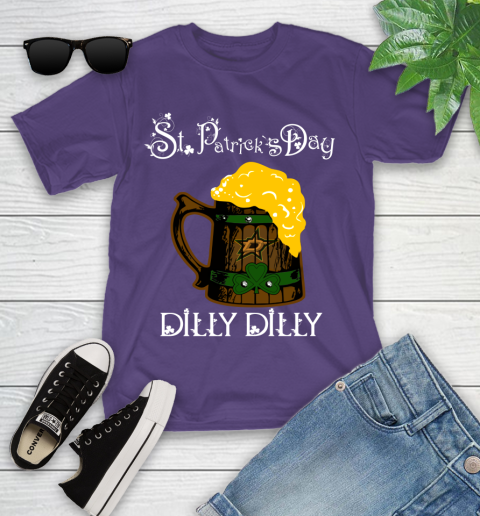 NHL Dallas Stars St Patrick's Day Dilly Dilly Beer Hockey Sports Youth T-Shirt 3