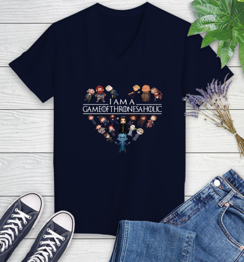 I am a Game Of Thrones A Holic Shirt Women's V-Neck T-Shirt 2