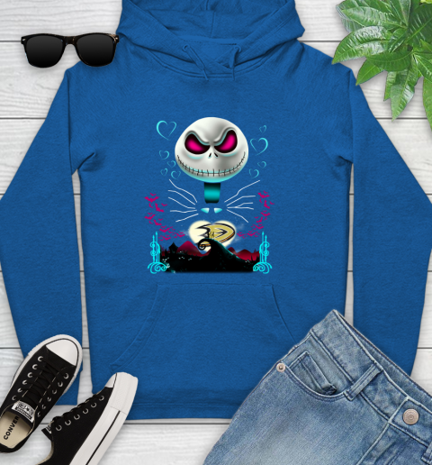 NHL Anaheim Ducks Jack Skellington Sally The Nightmare Before Christmas Hockey Youth Hoodie 11