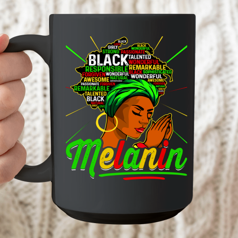 Proud Black Girl Afro Juneteenth Black History Melanin Ceramic Mug 15oz