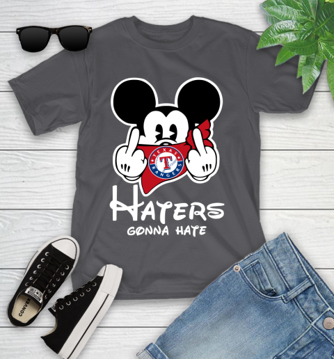 MLB Texas Rangers Haters Gonna Hate Mickey Mouse Disney Baseball T Shirt_000 Youth T-Shirt 6