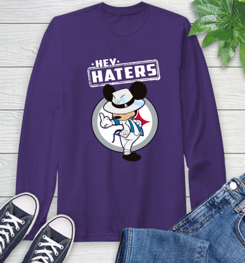 NFL Hey Haters Mickey Football Sports Pittsburgh Steelers Long Sleeve T-Shirt 5