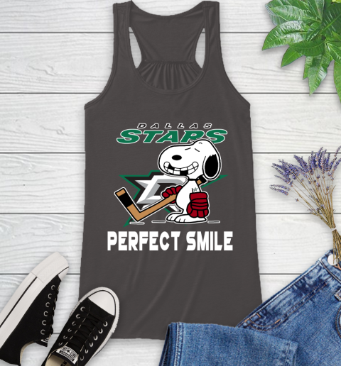 NHL Dallas Stars Snoopy Perfect Smile The Peanuts Movie Hockey T Shirt Racerback Tank 11