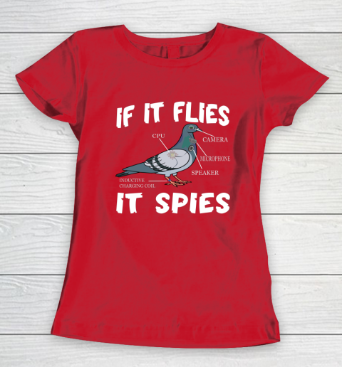 Birds Are Not Real Shirt Funny Bird Spies Conspiracy Theory Birds Women's T-Shirt 15