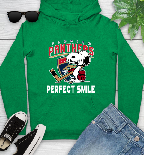 NHL Florida Panthers Snoopy Perfect Smile The Peanuts Movie Hockey T Shirt Youth Hoodie 9