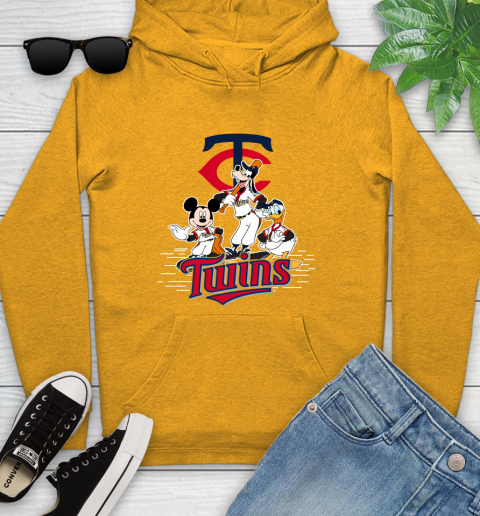 MLB Minnesota Twins Mickey Mouse Donald Duck Goofy Baseball T Shirt Youth Hoodie 2
