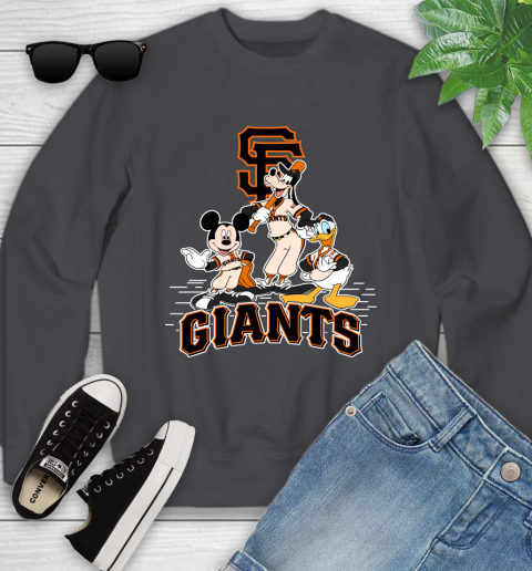 MLB San Francisco Giants Mickey Mouse Donald Duck Goofy Baseball T Shirt Youth Sweatshirt 5