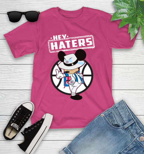 NBA Hey Haters Mickey Basketball Sports Los Angeles Clippers Youth T-Shirt 11