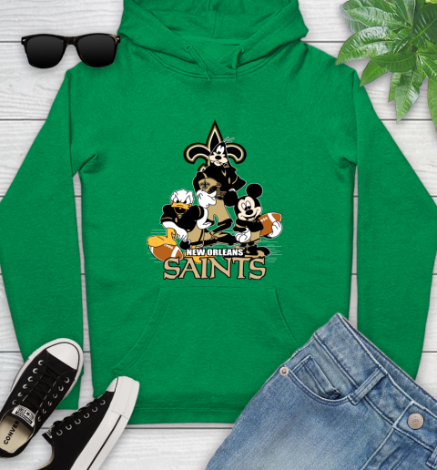 NFL New Orleans Saints Mickey Mouse Donald Duck Goofy Football Shirt Youth Hoodie 9