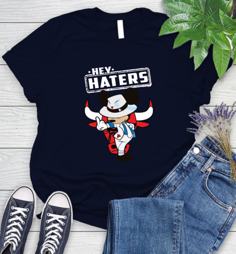 NBA Hey Haters Mickey Basketball Sports Chicago Bulls Women's T-Shirt 2