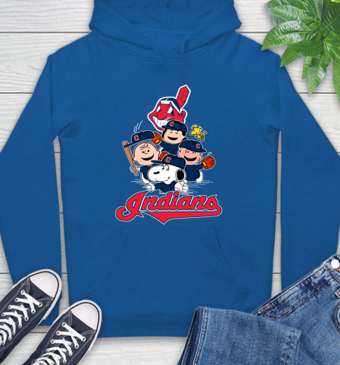 MLB Cleveland Indians Snoopy Charlie Brown Woodstock The Peanuts Movie Baseball T Shirt_000 Hoodie 9