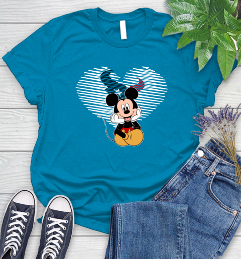 NFL Houston Texans The Heart Mickey Mouse Disney Football T Shirt_000 Women's T-Shirt 10