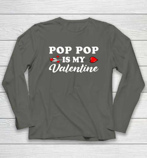 Funny Pop Pop Is My Valentine Matching Family Heart Couples Long Sleeve T-Shirt 12