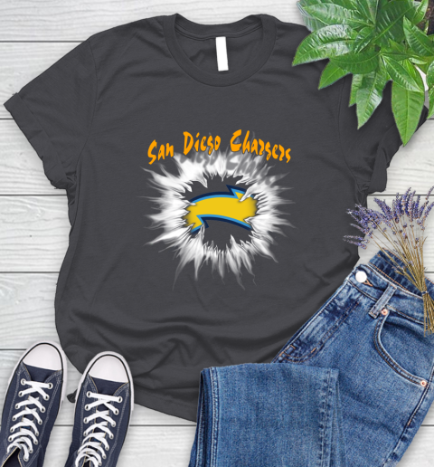 San Diego Chargers NFL Football Adoring Fan Rip Sports Women's T-Shirt 8