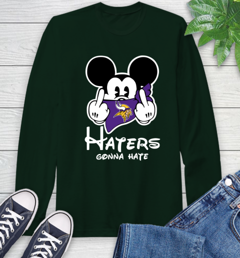 NFL Minnesota Vikings Haters Gonna Hate Mickey Mouse Disney Football T Shirt Long Sleeve T-Shirt 7