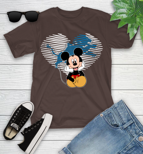 NFL Detroit Lions The Heart Mickey Mouse Disney Football T Shirt_000 Youth T-Shirt 7