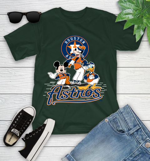 MLB Houston Astros Mickey Mouse Donald Duck Goofy Baseball T Shirt Youth T-Shirt 5