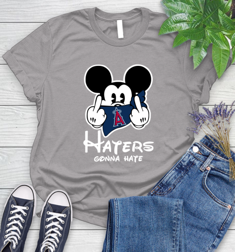 MLB Los Angeles Angels Haters Gonna Hate Mickey Mouse Disney Baseball T Shirt_000 Women's T-Shirt 5