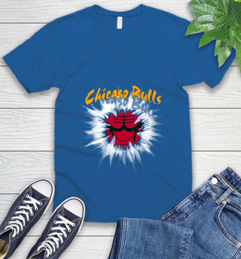 Chicago Bulls NBA Basketball Rip Sports V-Neck T-Shirt 5