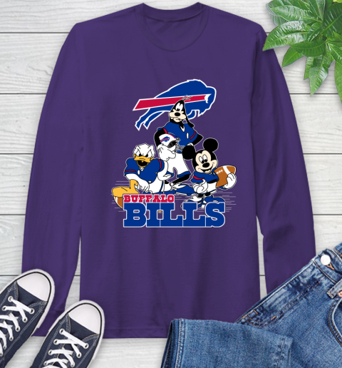 NFL Buffalo Bills Mickey Mouse Donald Duck Goofy Football Shirt Long Sleeve T-Shirt 5